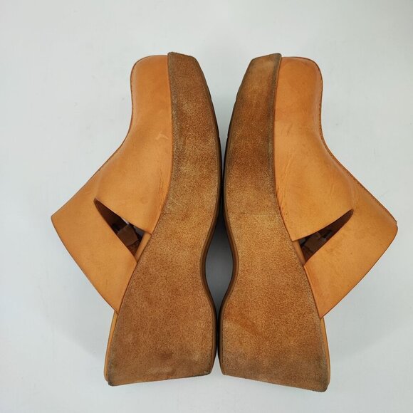 Kork Ease  Women's Tan Leather Buckle Slip On Clogs Size 8 - Picture 5 of 8